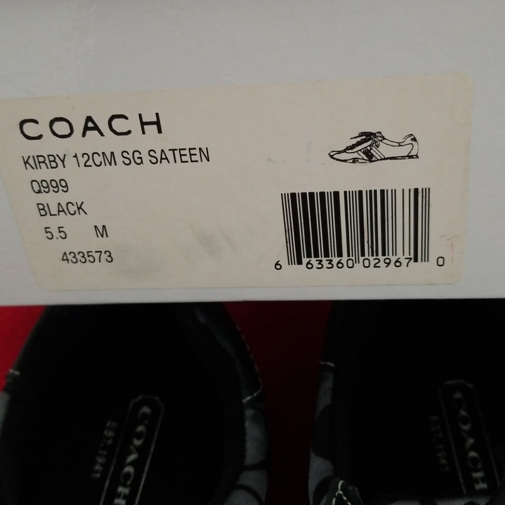 Coach black signature print sneakers Kirby 5.5 new in box - Picture 7 of 8